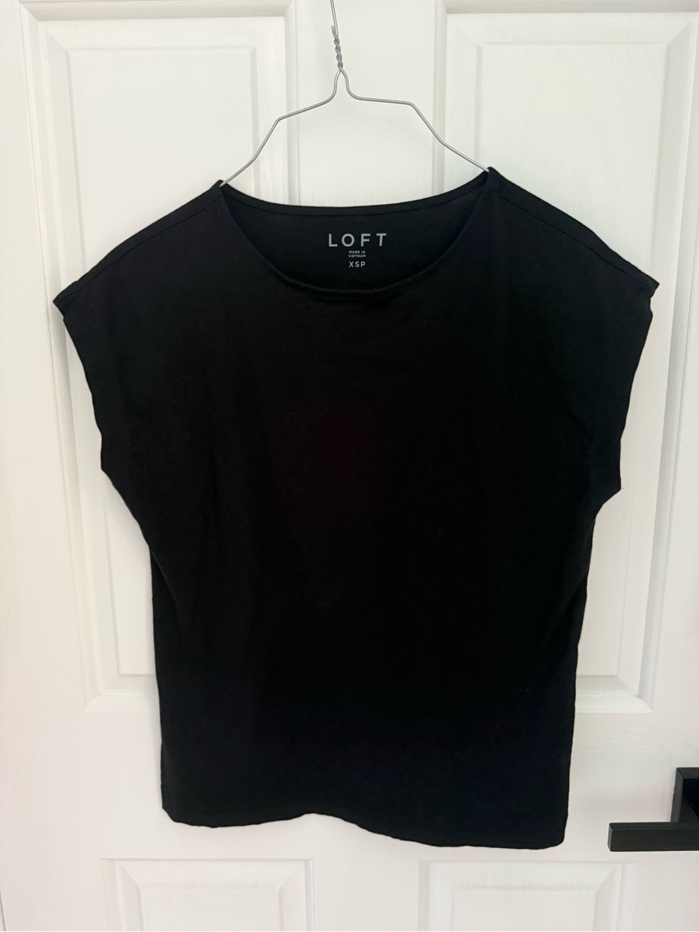 LOFT Black Tank Top with Cap Sleeves